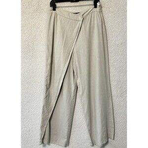 ZARA WOMAN LINEN BLEND PAREO PANTS TROUSERS LIGHT BEIGE Size‎ L